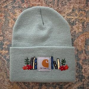 Carhartt Kids' Light Green Beanie with Book Embroidery